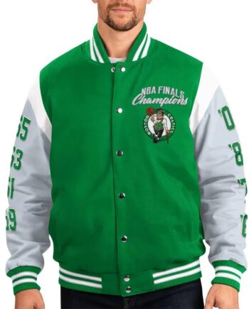 Boston Celtics Franchise Varsity Green and Gray Jacket - Modajacket
