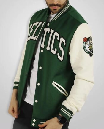 Boston Celtics Varsity Green and Off White Varsity Jacket - Modajacket
