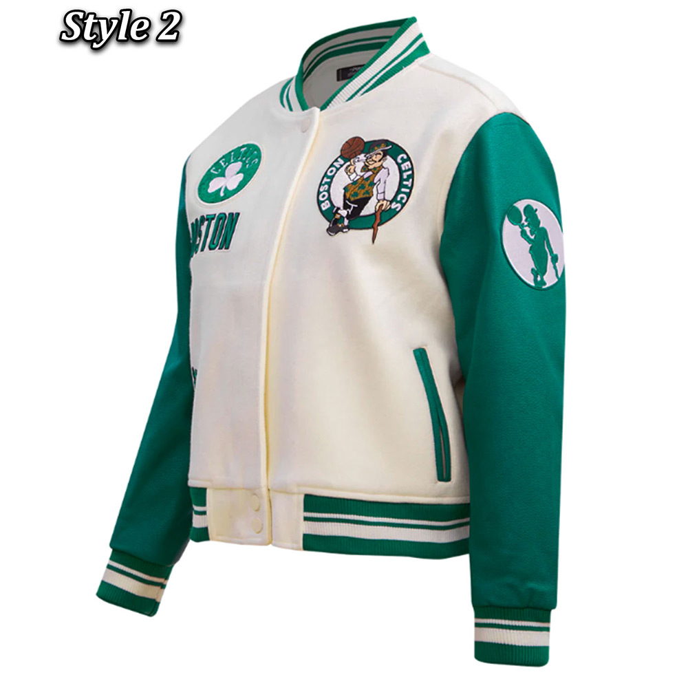 Retro Classic Rib Boston Celtics Varsity Jacket 10 Retro Classic Rib Boston Celtics Varsity Jacket
