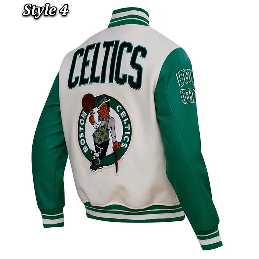 Retro Classic Rib Boston Celtics Varsity Jacket 8 Retro Classic Rib Boston Celtics Varsity Jacket
