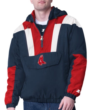 Navy Boston Red Sox Charger Half-Zip Pullover Jacket - Modajacket