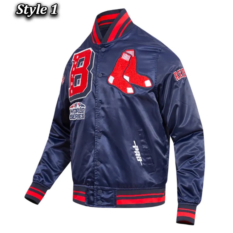 Boston Red Sox Mashup Classic Rib Satin Jacket 2 Boston Red Sox Mashup Classic Rib Satin Jacket