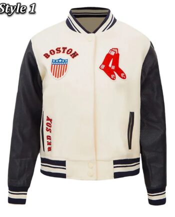 Retro Classic Rib Boston Red Sox Varsity Jacket - Modajacket