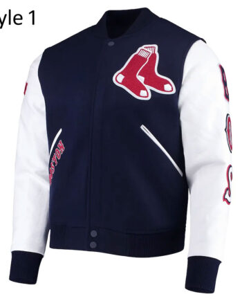 Boston Red Sox Blue and White Varsity Jacket - Modajacket