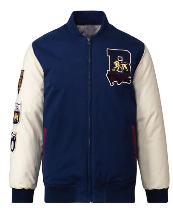 Brisbane Lions Collegiate Navy and White Varsity Jacket - Modajacket