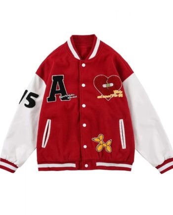 Varsity Broken Heart Tideeku Embroidery Jacket - Modajacket
