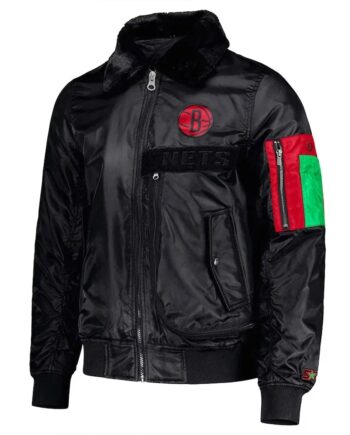 Brooklyn Nets Ty Mopkins Black Jacket - Modajacket