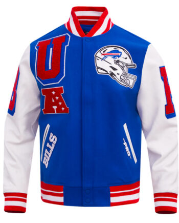 Buffalo Bills Mashup Rib Varsity Wool/Leather Jacket - Modajacket
