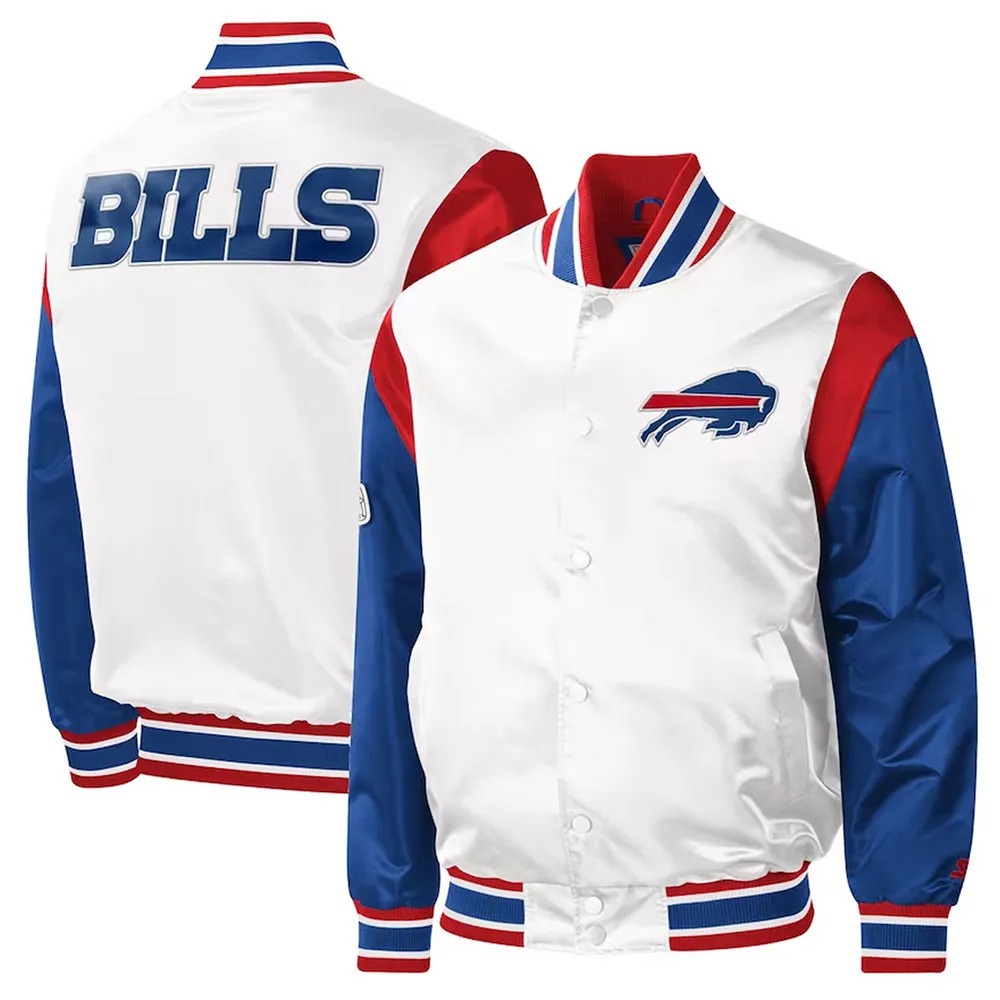 Buffalo Bills Throwback Varsity Satin Jacket 3 Buffalo Bills Throwback Varsity Satin Jacket