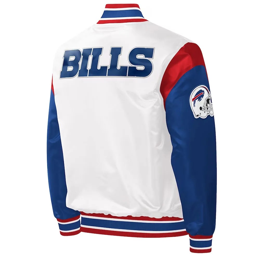 Buffalo Bills Throwback Varsity Satin Jacket 2 Buffalo Bills Throwback Varsity Satin Jacket