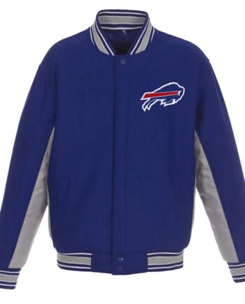 Buffalo Bills Royal and Gray Varsity Wool Jacket - Modajacket