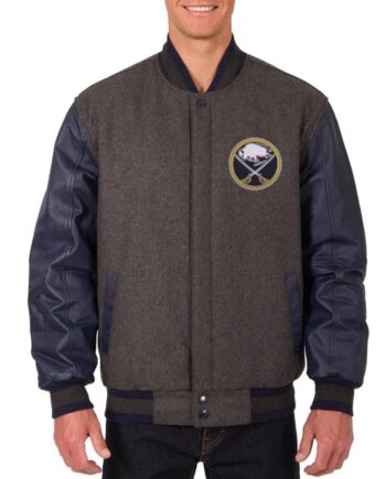 Charcoal Navy Buffalo Sabres Varsity Jacket - Modajacket