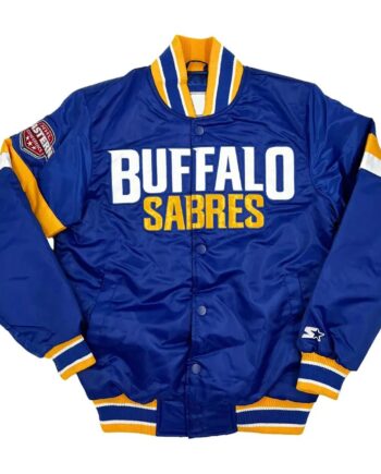 Buffalo Sabres Royal Snap Up Varsity Satin Jacket - Modajacket