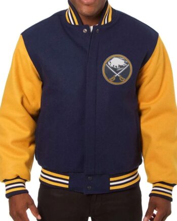 Varsity Buffalo Sabres Yellow and Navy Blue Jacket - Modajacket