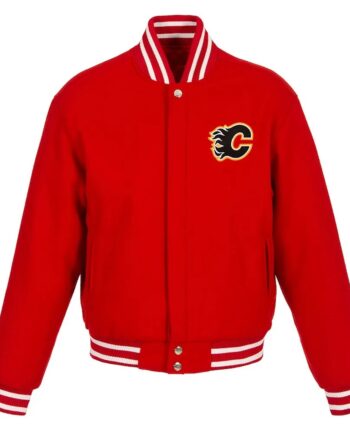 Calgary Flames Red Domestic Varsity Jacket - Modajacket