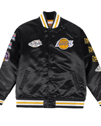 Los Angeles Lakers Champ City Black Satin Jacket - Modajacket