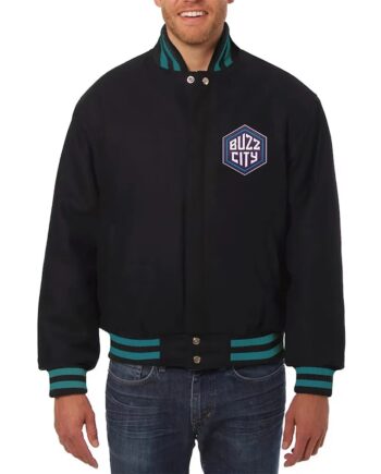 Charlotte Hornets Black Varsity Wool Jacket - Modajacket