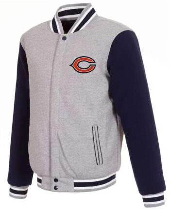 Chicago Bears Navy and Gray Varsity Wool Jacket - Modajacket