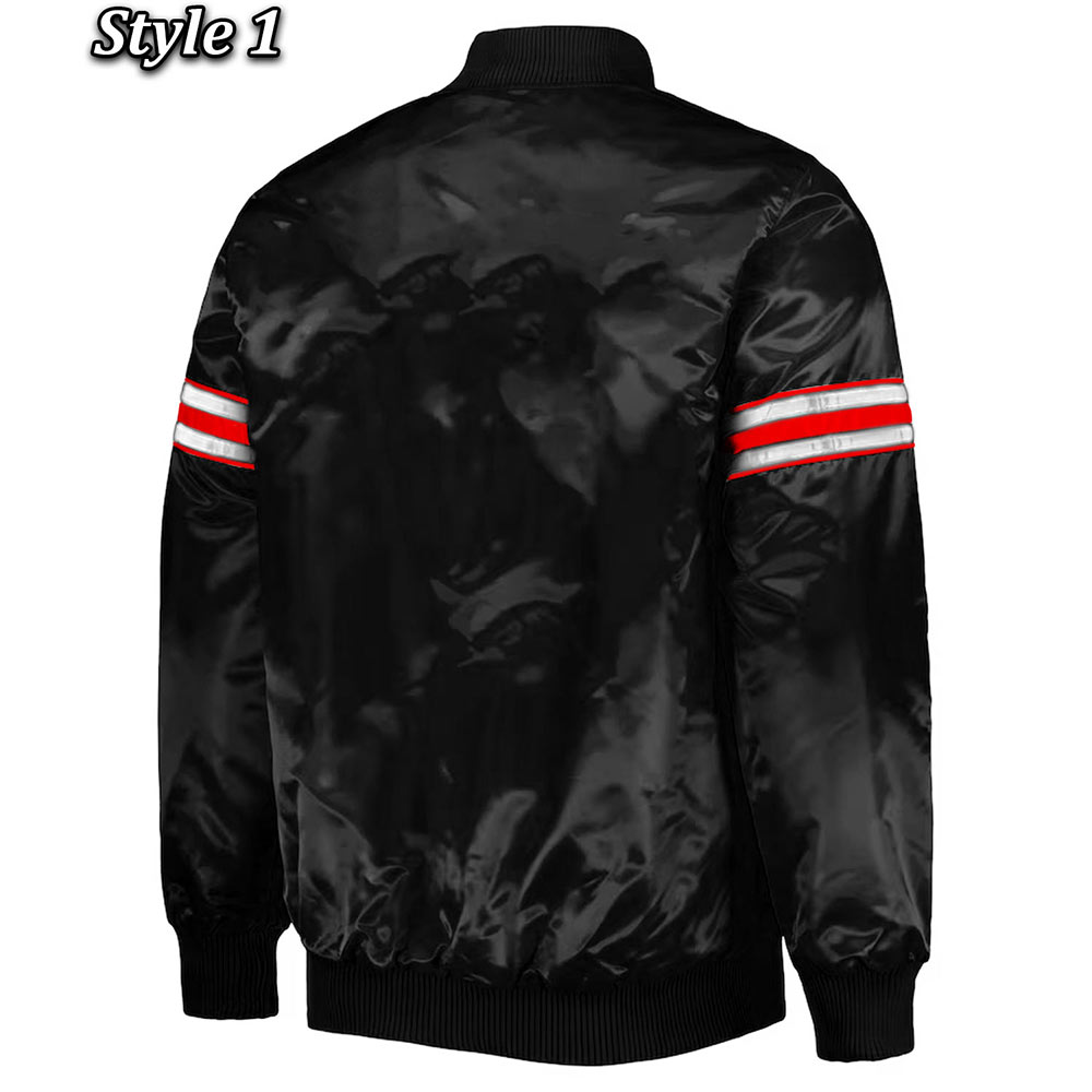 Chicago Bulls Pick & Roll Varsity Satin Jacket 5 Chicago Bulls Pick & Roll Varsity Satin Jacket
