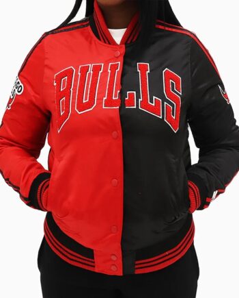 Chicago Bulls Two Tone Satin Jacket - Modajacket