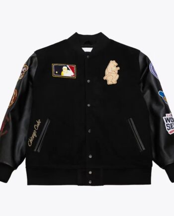 Chicago Cubs Black Out Vintage Logo Varsity Jacket - Modajacket