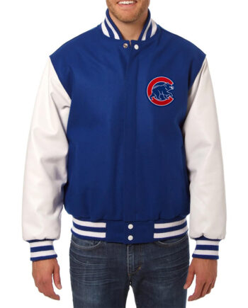 Varsity Chicago Cubs Royal Blue and White Two-Tone Jacket - Modajacket