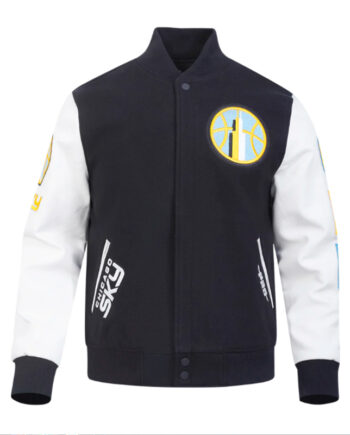 Classic Chenille Chicago Sky Varsity Jacket - Modajacket