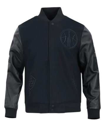 Chicago Sky Triple Black Varsity Jacket - Modajacket