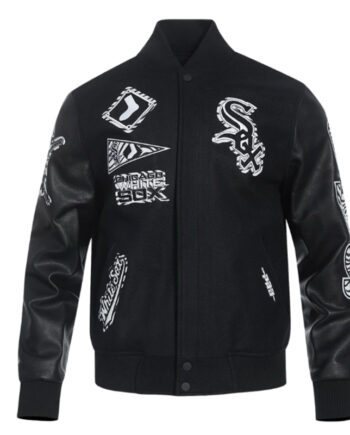 Chicago White Sox Animal Print Varsity Wool/Leather Jacket - Modajacket