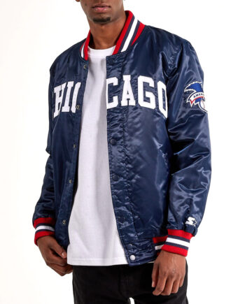 Chicago White Sox Navy Varsity Satin Jacket - Modajacket