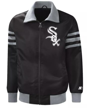 The Captain II Chicago White Sox Varsity Satin Black Jacket - Modajacket