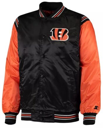 Cincinnati Bengals Enforcer Varsity Satin Jacket - Modajacket