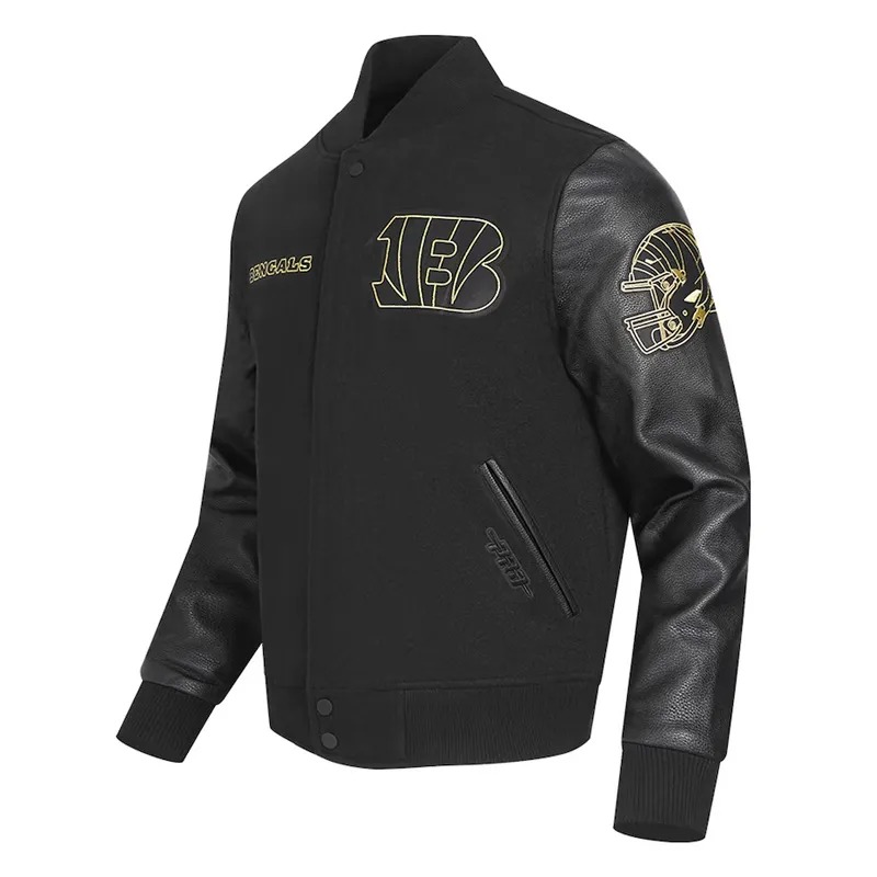 Cincinnati Bengals Full-Zip Black Varsity Jacket 3 Cincinnati Bengals Full-Zip Black Varsity Jacket