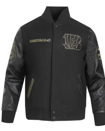 Cincinnati Bengals Full-Zip Black Varsity Jacket - Modajacket