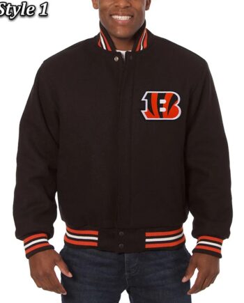 Cincinnati Bengals Black Varsity Wool Jacket - Modajacket