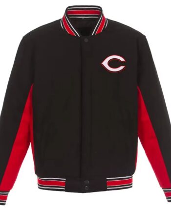 Cincinnati Reds Black and Red Varsity Wool Jacket - Modajacket