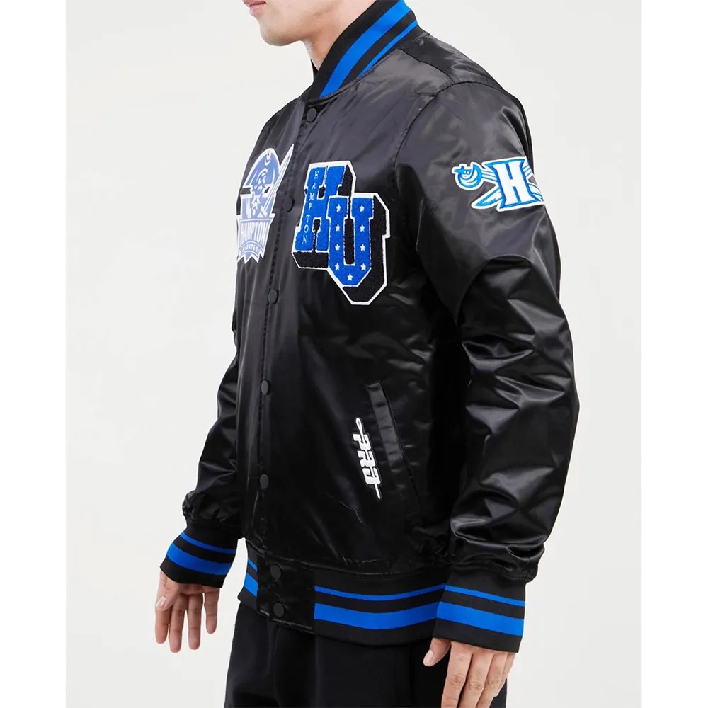 Hampton University Classic Rib Black Satin Jacket 4 Hampton University Classic Rib Black Satin Jacket