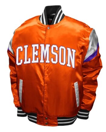 Clemson Tigers Power Orange Satin Jacket - Modajacket