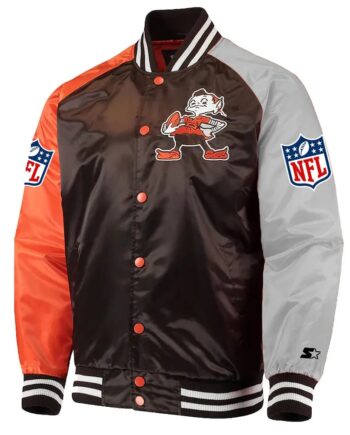 Cleveland Browns Lead Off Varsity Satin Jacket - Modajacket