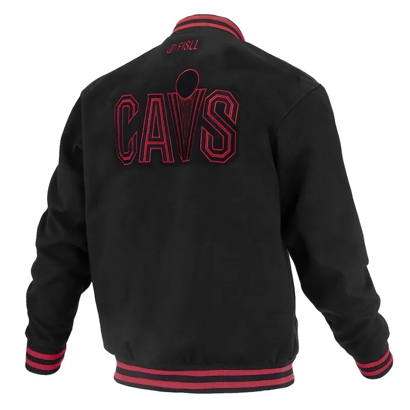 Cleveland Cavaliers Logoman Shadow Black Varsity Jacket 2 Cleveland Cavaliers Logoman Shadow Black Varsity Jacket