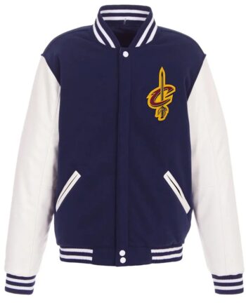 Cleveland Cavaliers Varsity Navy Blue and White Jacket - Modajacket