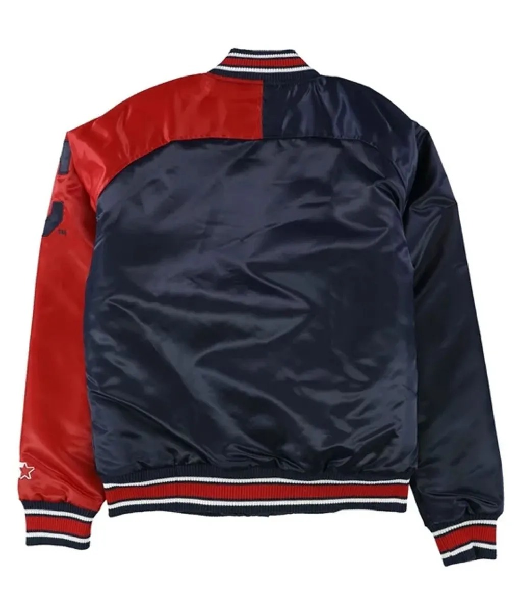 Cleveland Indians Navy and Red Varsity Satin Jacket 2 Cleveland Indians Navy and Red Varsity Satin Jacket