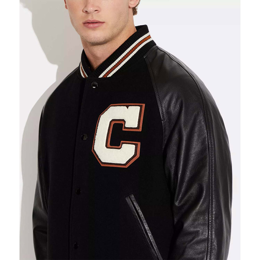 Coach Black Varsity Jacket 4 Coach Black Varsity Jacket