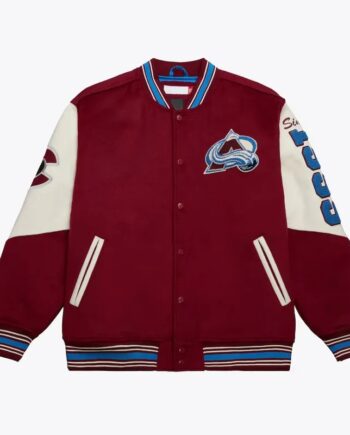 Colorado Avalanche Team History Burgundy Vintage Logo Varsity Jacket - Modajacket