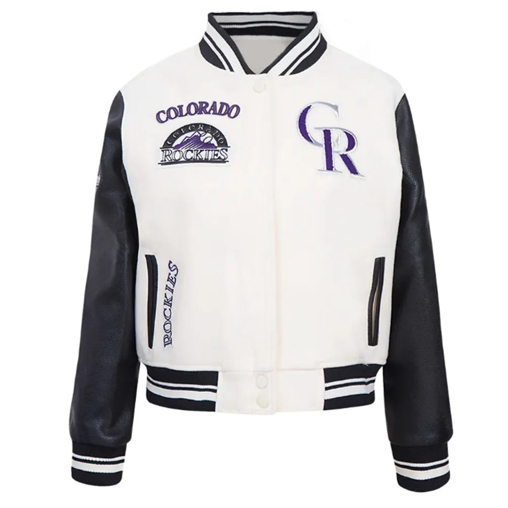 Retro Classic Rib Colorado Rockies Varsity Jacket 1 Retro Classic Rib Colorado Rockies Varsity Jacket - Modajacket