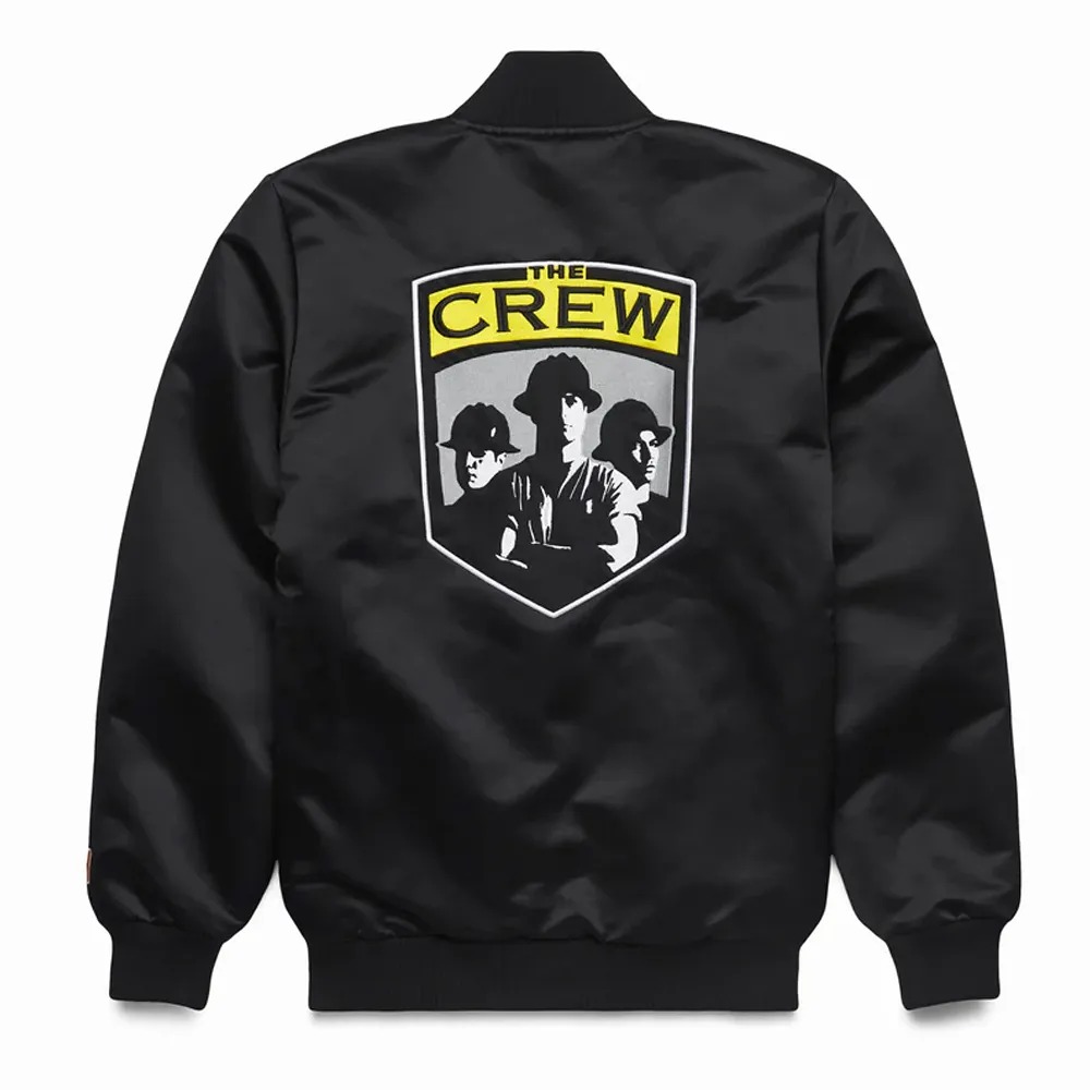 Columbus Crew Black Satin Bomber Jacket 2 Columbus Crew Black Satin Bomber Jacket