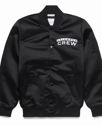 Columbus Crew Black Satin Bomber Jacket - Modajacket