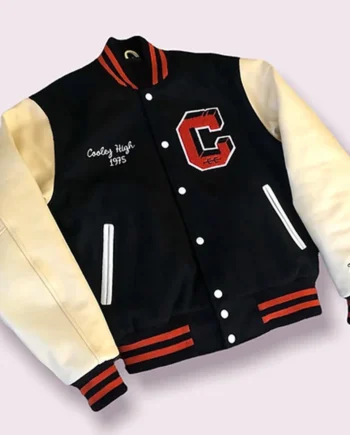 Cooley High Black and Off White Varsity Jacket - Modajacket