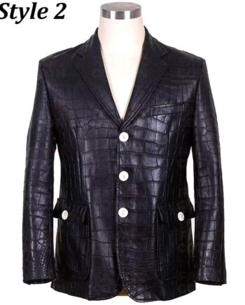 Luxury Crocodile Alligator Black Blazer - Modajacket