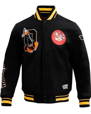 Daffy Duck Looney Tunes Freeze Max Black Varsity Jacket - Modajacket